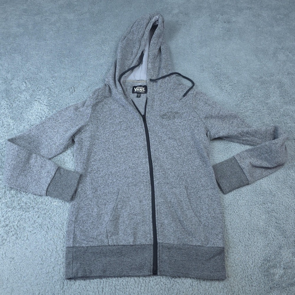 Vans Hoodie Mens Medium Gray Heather Lightweight Full Zip Sweatshirt Jacket